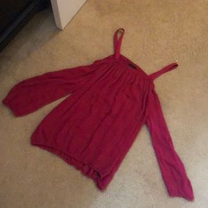 Pink off the shoulder shirt with straps